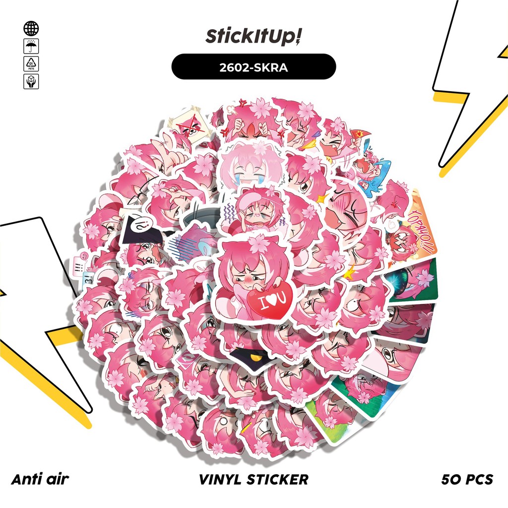 

COD✨ 50 Pcs Stiker Pack FUNNY CHARACTER SAKURA THE CAT GIRL Lucu Aesthetic Vynil Waterproof untuk Freebies Sticker Buku Journal Casing HP Laptop