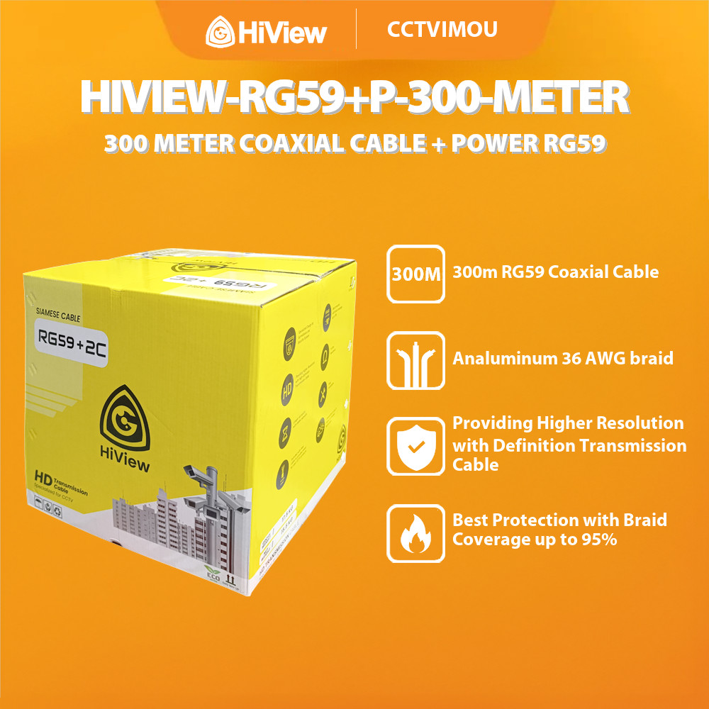 HIVIEW HIVIEW-RG59+P-300-METER 300 METER COAXIAL CABLE + POWER RG59
