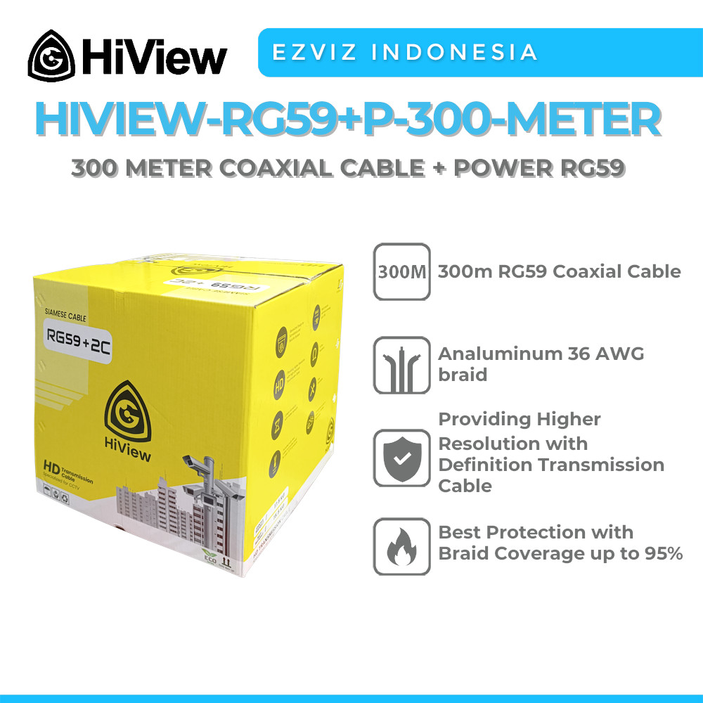 HIVIEW HIVIEW-RG59+P-300-METER 300 METER COAXIAL CABLE + POWER RG59