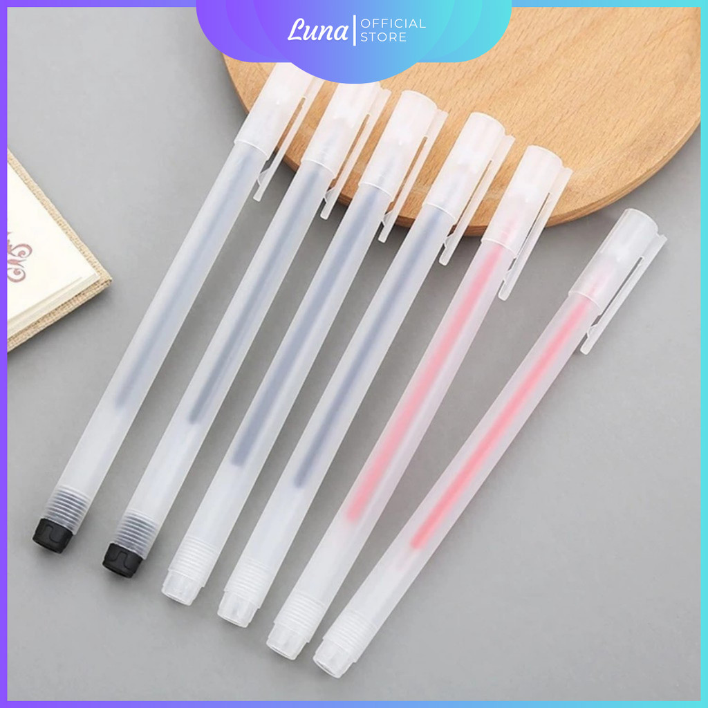 

Pulpel Gel 0.5mm Pena Pulpen Bolpoin Tinta Gel Cair Pena Transparant Pen Gel Sekolah Alat Tulis Kantor Pulpen Hitam