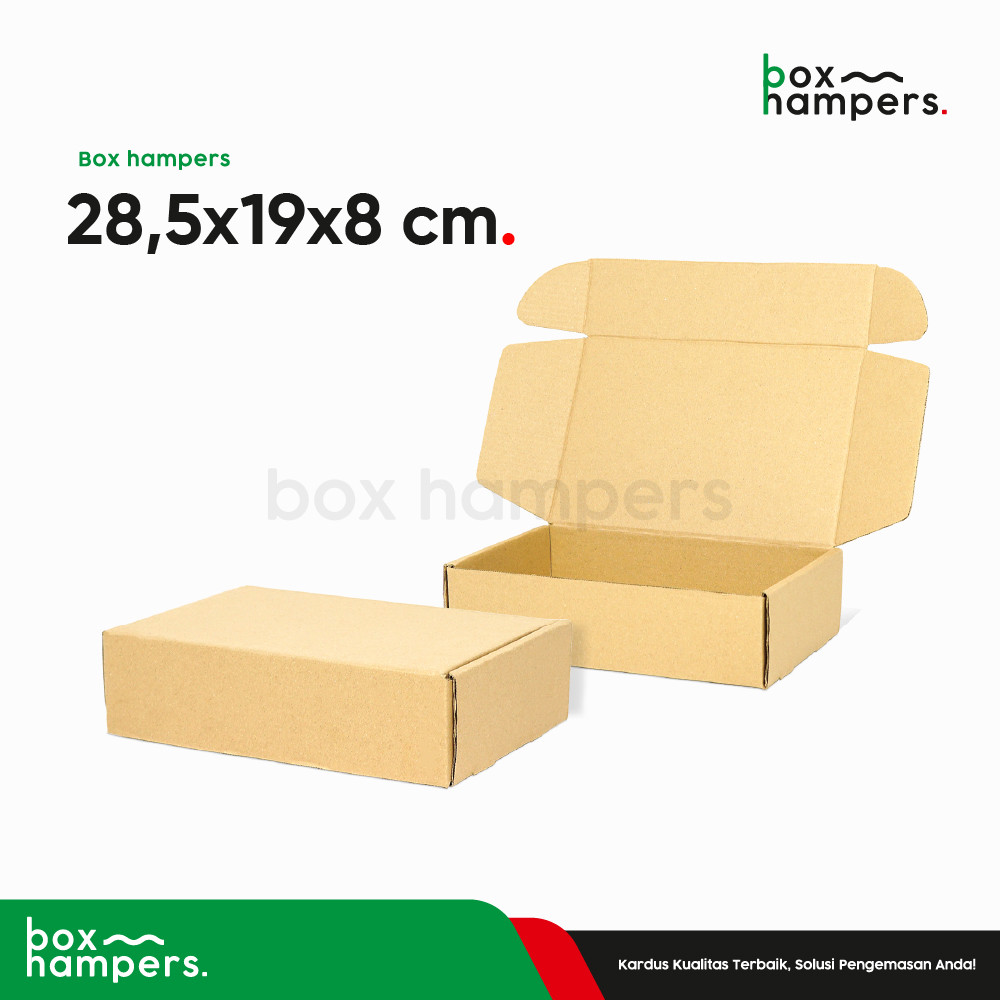 

Box 28,5x19x8 (KCI) Kotak/Kemasan/Kardus/Packaging/Hampers/Box/Slip/karduskemasan/MailerBox/Tinggi8