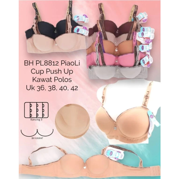Bundle 3&6 Pcs BRA Wanita Piaoli PL 8812 Kawat Kait 3 Cup B BH Wanita Piaoli Pakaian Dalam Wanita BR