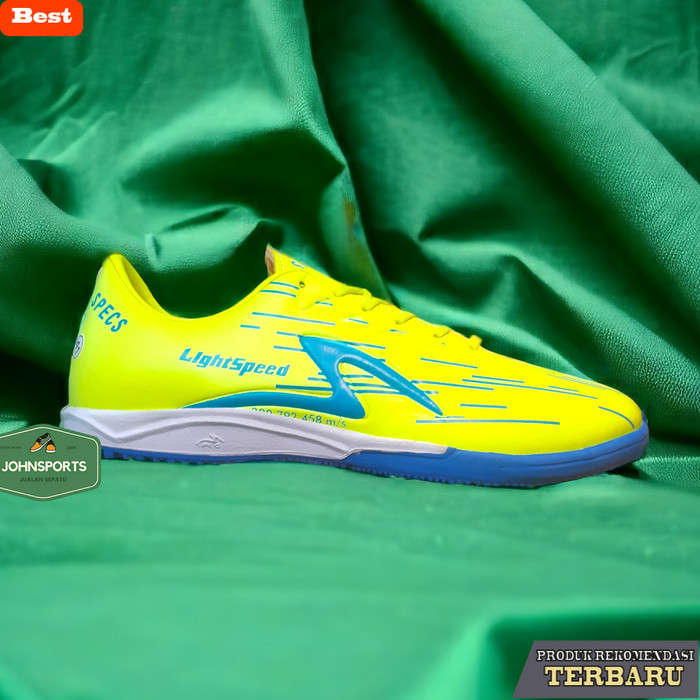 sepatu futsal terbaik 2024 Sepatu Futsal Pria Spec Light Speed Reborn Green Stabilo Blue Hijau Kunin