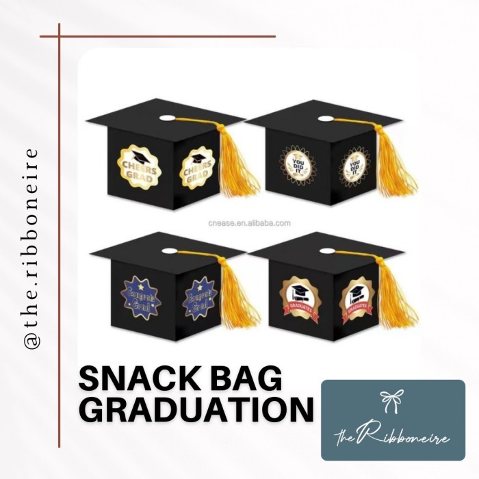 

Graduation Wisuda Hat Shape Treat Box/ Box cookies /Box Permen Isi 12