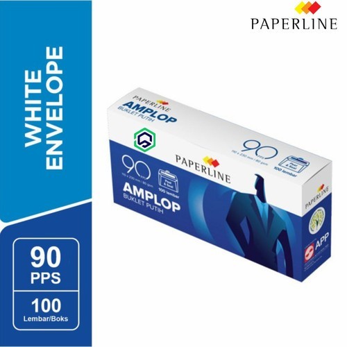 

Amplop Kertas Paperline Putih Polos 90 PPS - 1 pak isi 100 pcs