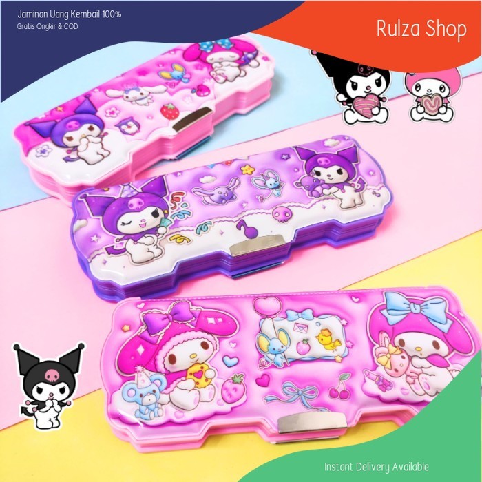 

Tempat Kotak Pensil Anak Magnet 2 Sisi Karakter Sanrio Kuromi Melody Import Murah