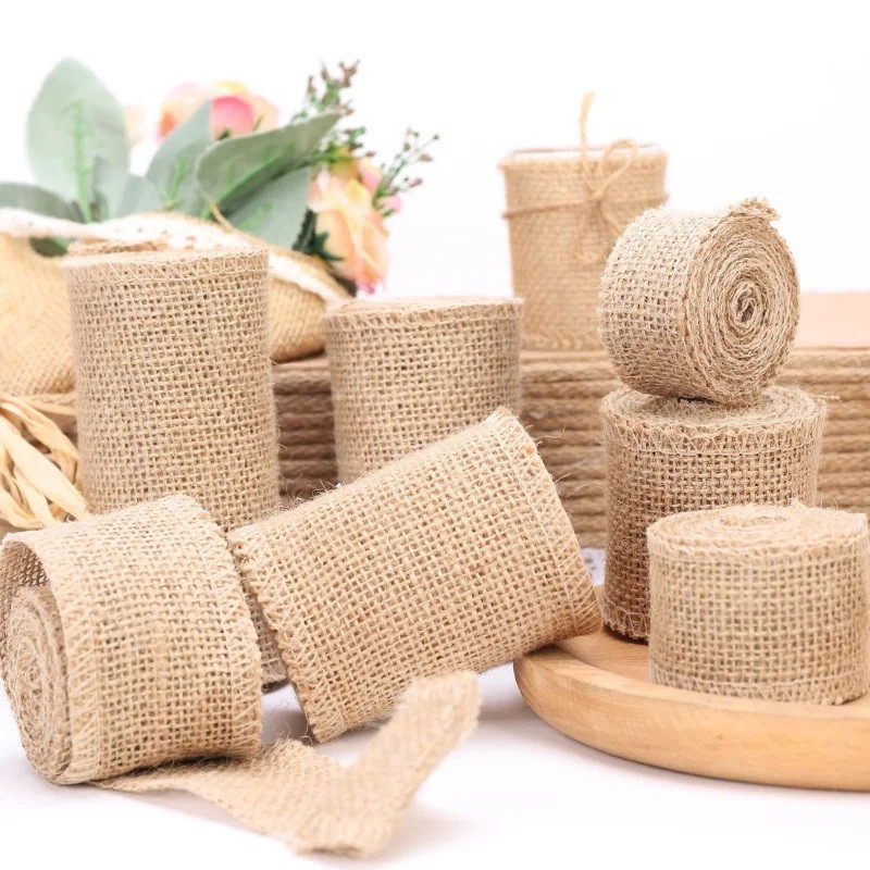 

Jute Rope Linen Ribbon Series Mesh Burlap Lace Trim Jute Ribbon Vintage Rustic Linen Ribbon DIY Craft Gift Wrap Wedding Decor
