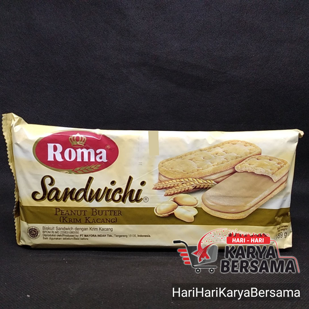 

MAKANAN RINGAN BISKUIT ROMA SANDWICH PEANUT BUTTER 189GR