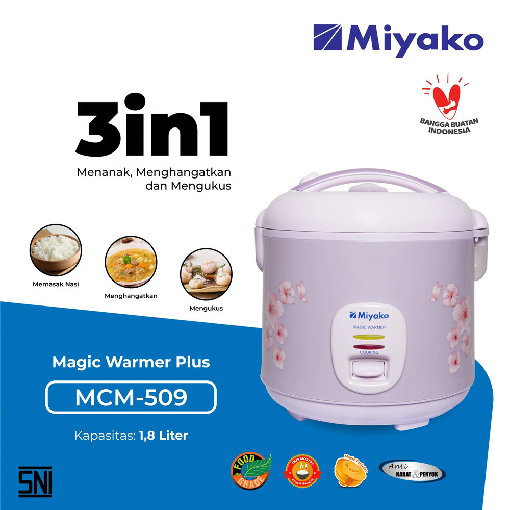 MIYAKO - MCM-509 magic com 1,8 L | mejikom miyako kapasitas besar | mejikom 1800 mili | mejikom 1,8 