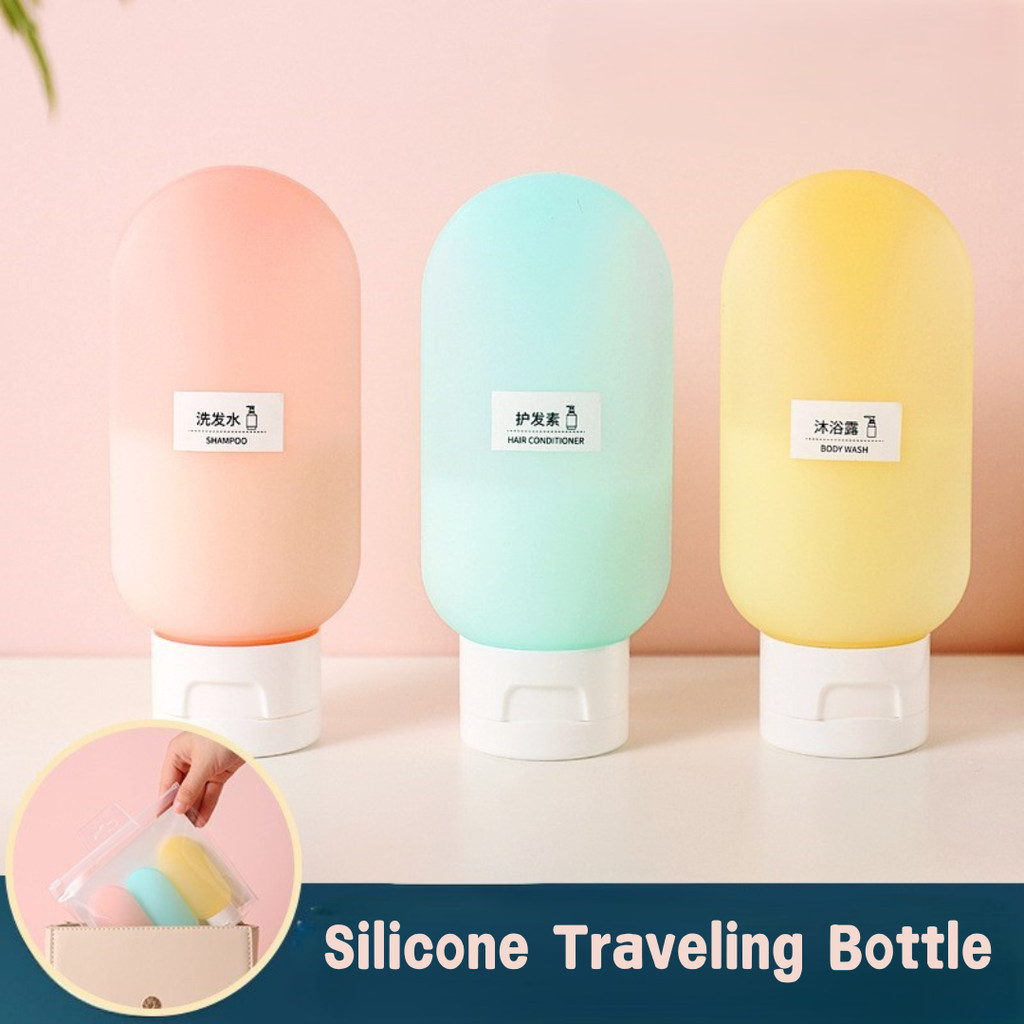 [HARU] 60ml Silicone Traveling Bottle Botol Refill Tempat Sabun Cair Travel Plastik Travel Organizer