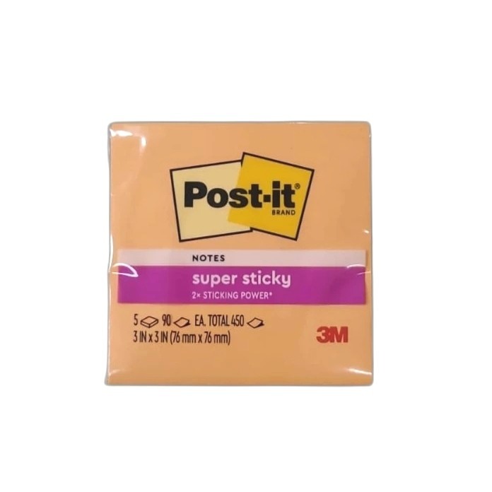 

Post It 3M Super Sticky Notes 654 Warna Original - 76 x 76 mm