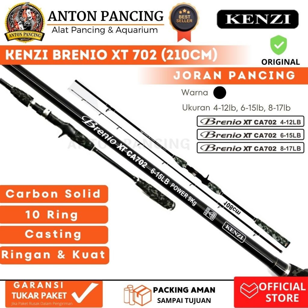Joran Pancing Kenzi Brenio XT  702 6-15lb,8-17lb Fuji Casting Carbon Kokoh