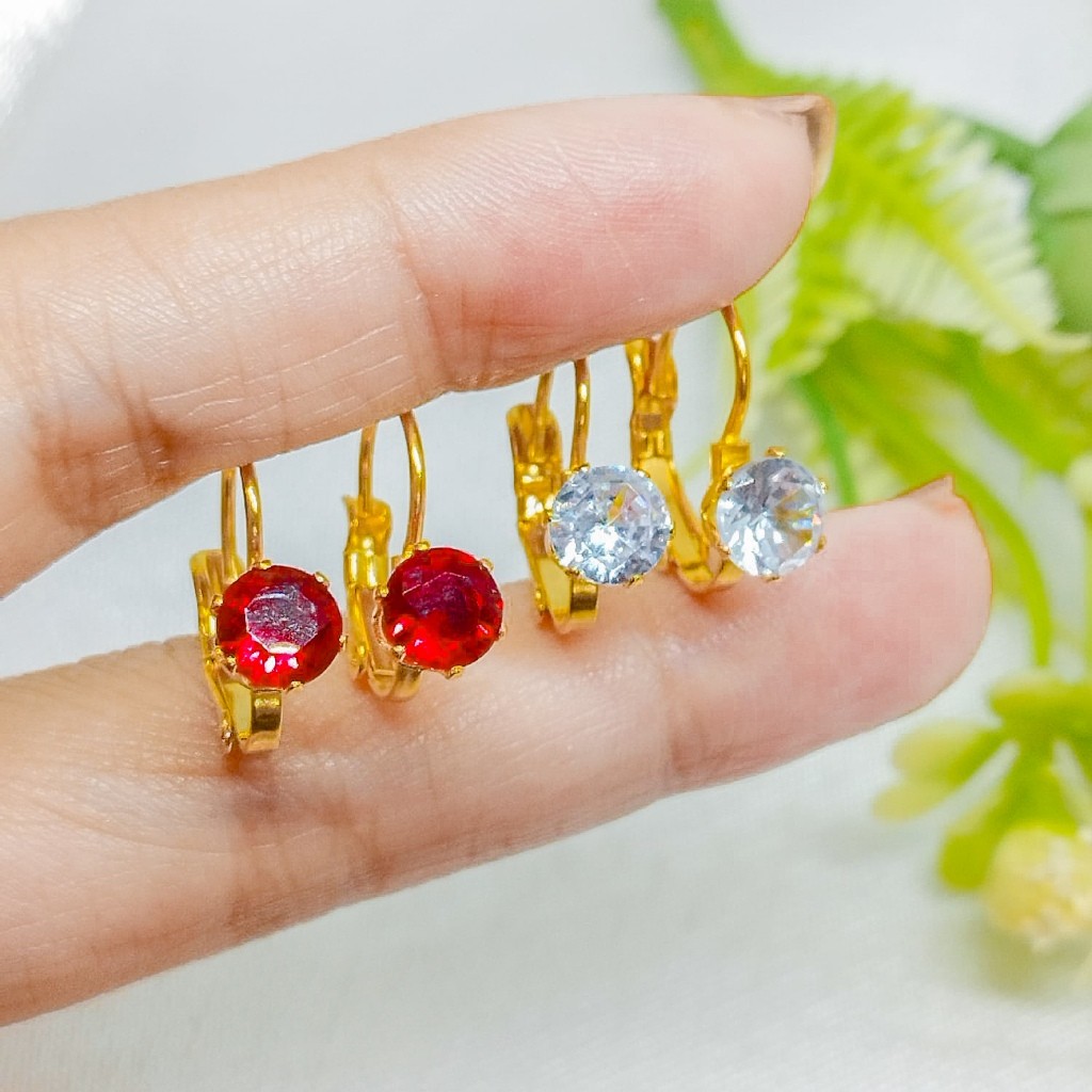 COD Grosir Anting Titanium 6mm Juray Gold Baru Xuping Fashion Perhiasan Mirip Emas Asli Berlapis Ema
