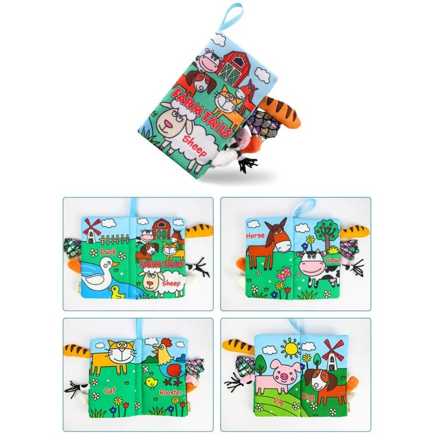 Busy Book Soft Book Bayi Anak Tails Binatang Buku Ekor - Forest