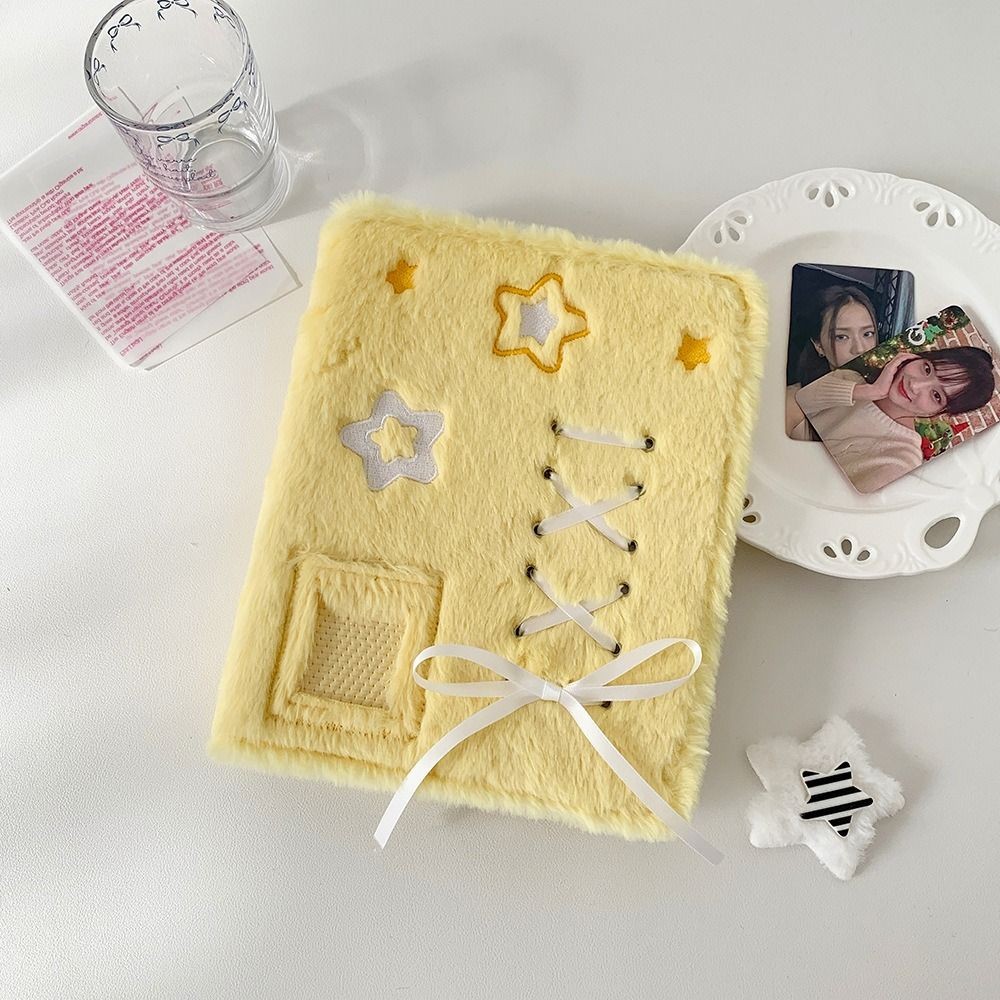 

Loose-Leaf A5 Photocard Holder Ballet-Style Ribbon Bow Photo Albums Plush Photo Card Binder