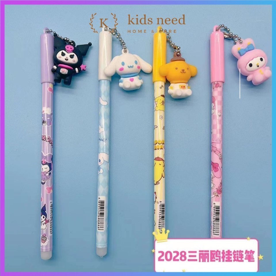 

HJK (12pcs) Grosir Bolpen Gel Fancy +Gantungan / Pulpen Tinta 1 box mika / Pen Jel motif karakter