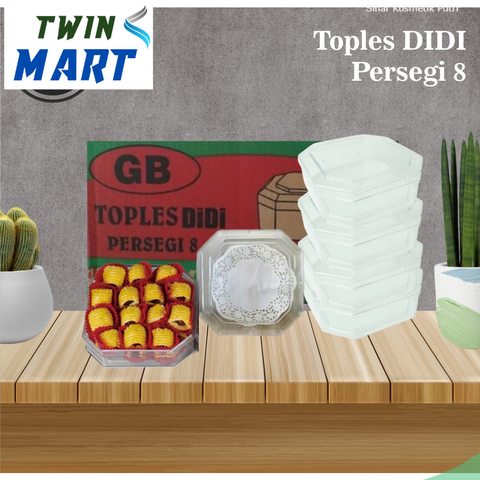 

Toples DIDI / Toples Kue Kering / Toples snack / Toples Kue Lebaran / Toples Plastik Persegi 8 / Ukuran 500gr / Harga 1 pcs