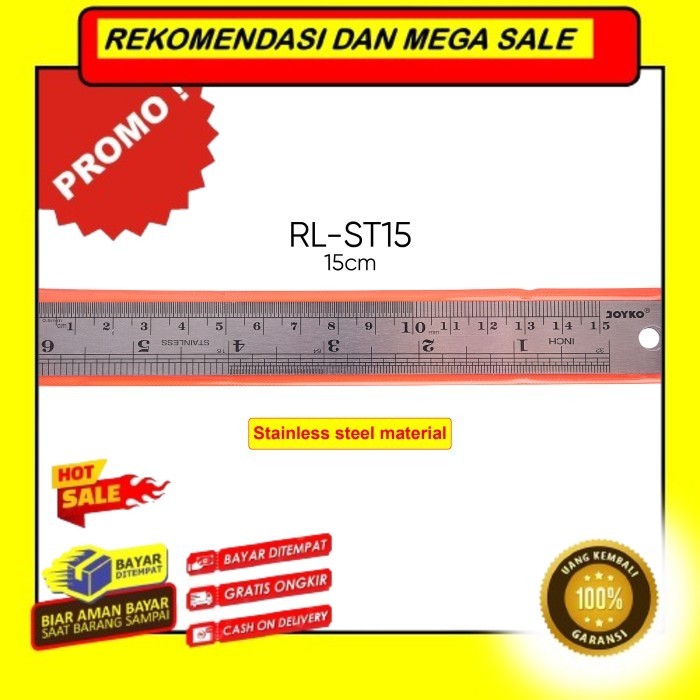 

Rekomendasi Terlaris Joyko Stainless Steel Ruler Penggaris Besi - RL-ST15 Promo