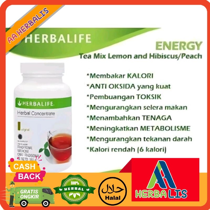 HERBALIFE Teh Herbal Pembakar Lemak Perut Buncit Cepat Obat Pelangsing Badan Cepat Resmi BPOM Halal 