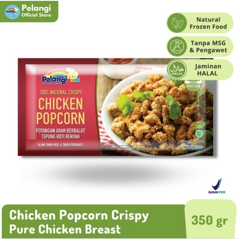 

CHICKEN POPCORN 350GR PELANGI ANAK - DADA AYAM RENYAH HALAL NON PENGAWET - NUGGET