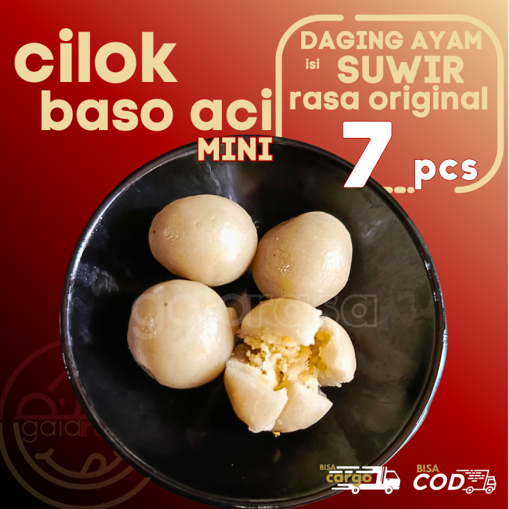 

Baso Aci CILOK MINI 7pcs PENTOL ISI AYAM SUWIR ORI by Gaiarasa