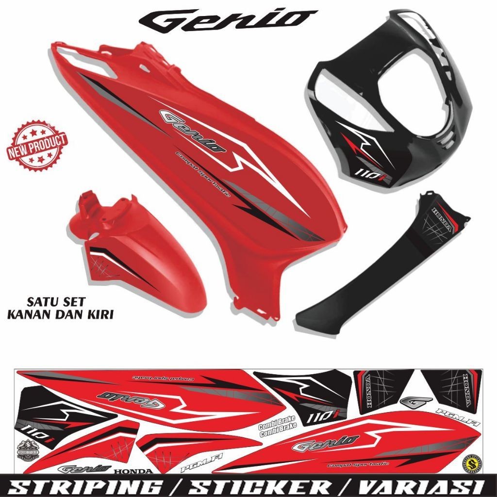 STRIPING MOTOR / STRIPING GENIO / STIKER MOTIF KEREN GENIO