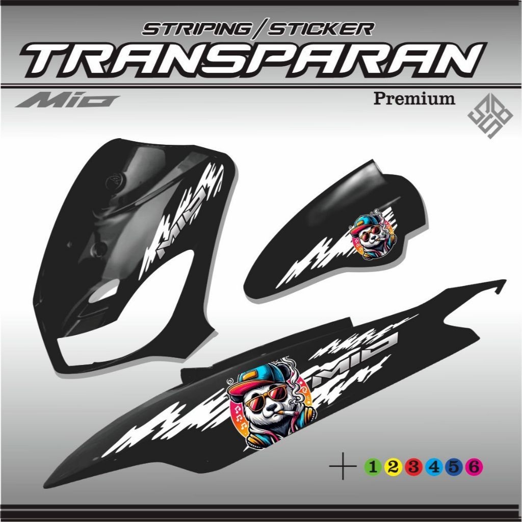 LIS STIKER MOTOR STRIPING TRANSPARAN MOTOR MIO OLD MOTIF PANDA