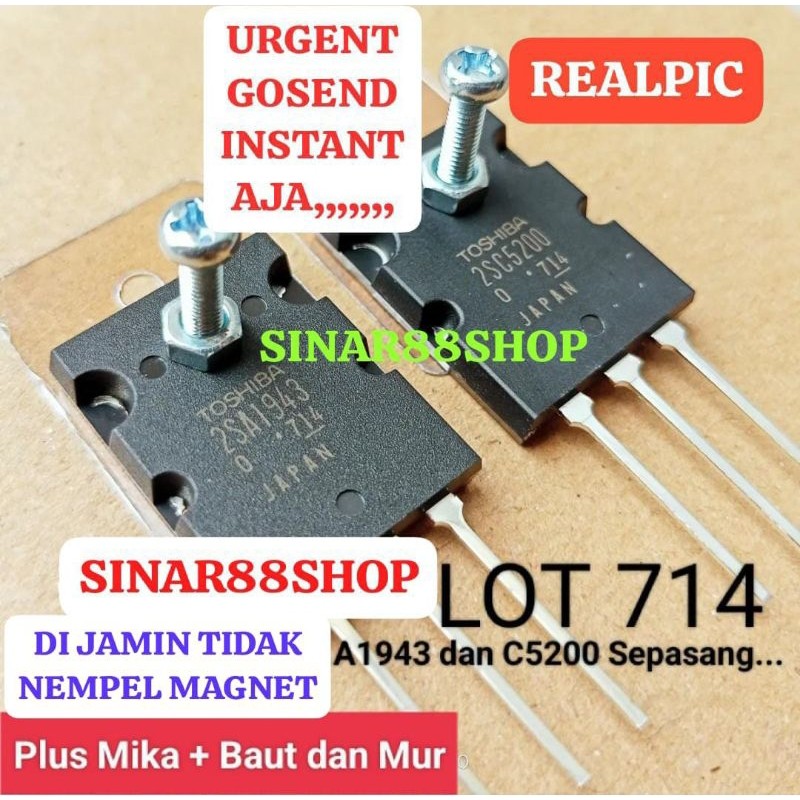 (PLUS MIKA BAUT MUR) ORI JAPAN LOT714 LOT 714 TOSHIBA 2SA1943 2SC5200 ORIGINAL SA1943 SC5200 A1943 C
