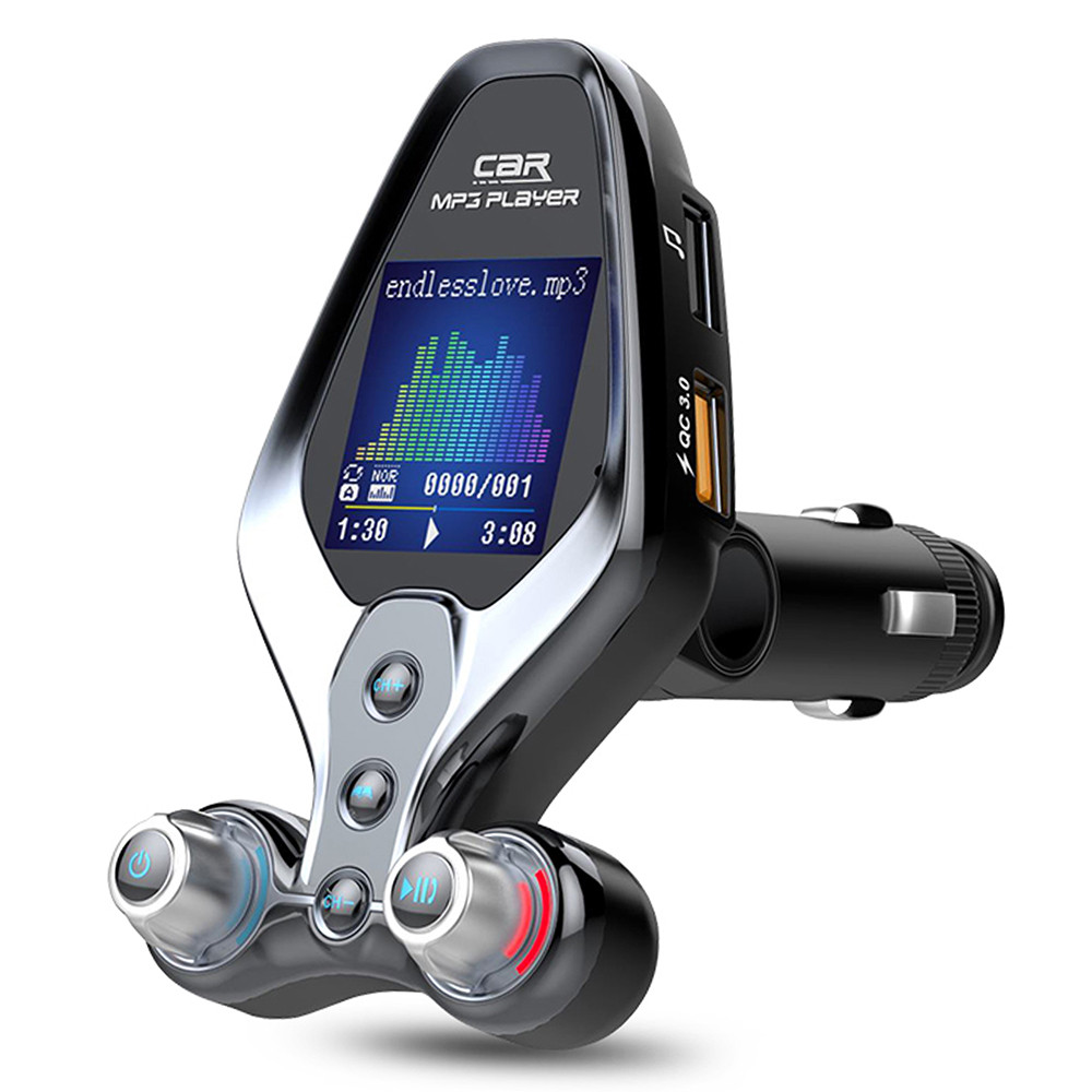 FM Modulator Transmitter Bluetooth 5.0 FM Radio QC3.0 USB Car Charger Handsfree Car Kit Wireless Aux