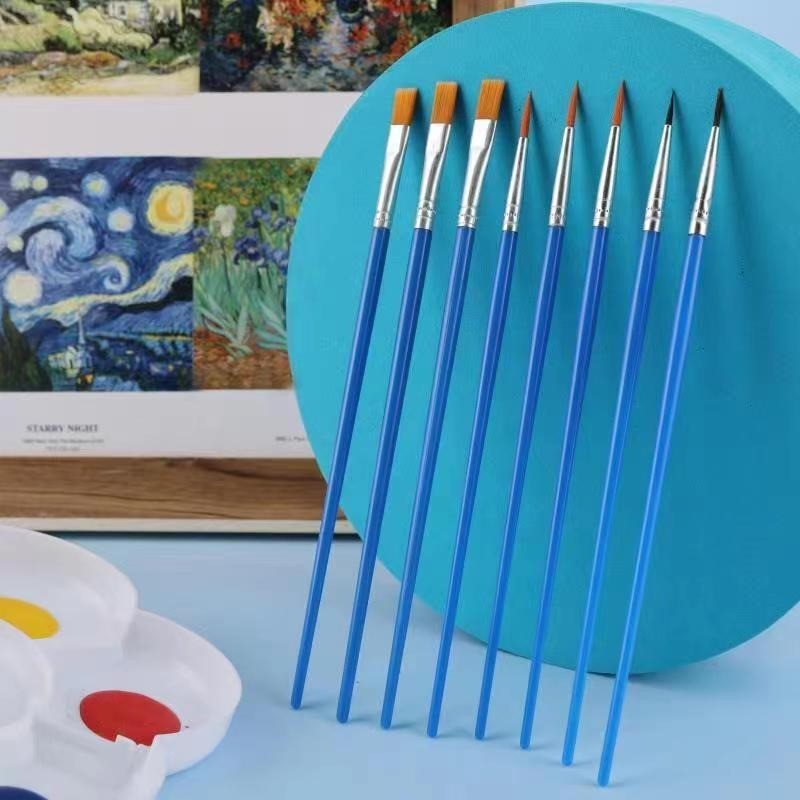 

tyvf 50pcs Kuas Cat AirKuas Plastik NilonKuas MinyakKuas Garis Tepi DatarKuas Garis BesarGambar Seni