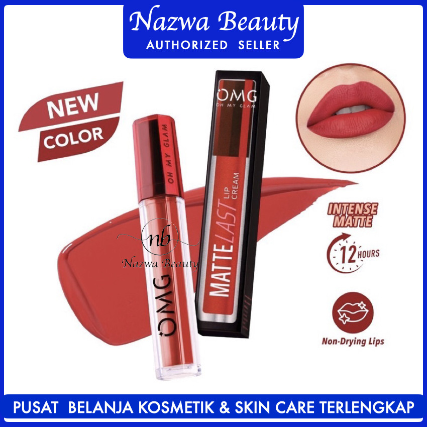 OMG LIP CREAM ALWAYS ON NEVER FADE OH MY GLAM MATTE KISS LIP CREAM 3,5 GRAM BPOM HALAL Tersedia 18 S
