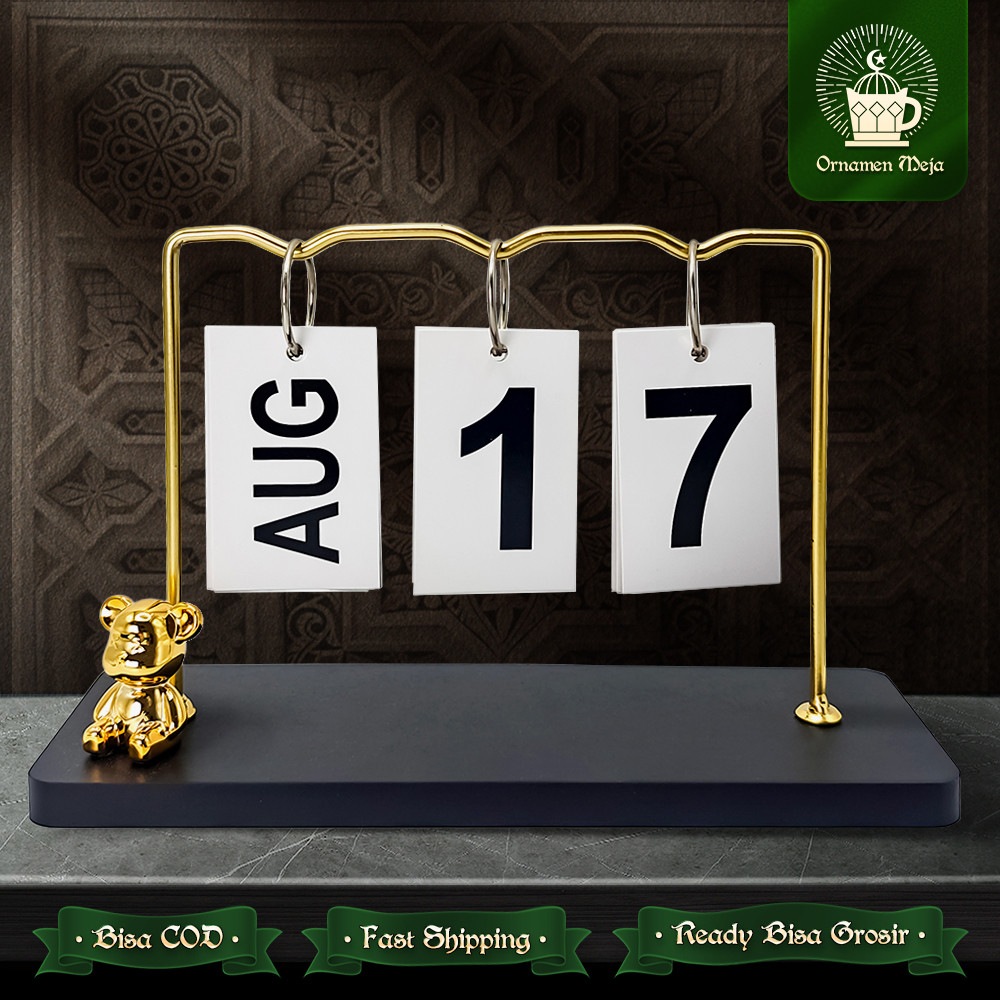 

Beruang Kalender Ornamen Ruang Tamu Ruang Kantor Eropa Bear Calendar Ornament Living Room Office Desktop Calendar Creative European Iron Metal Crafts