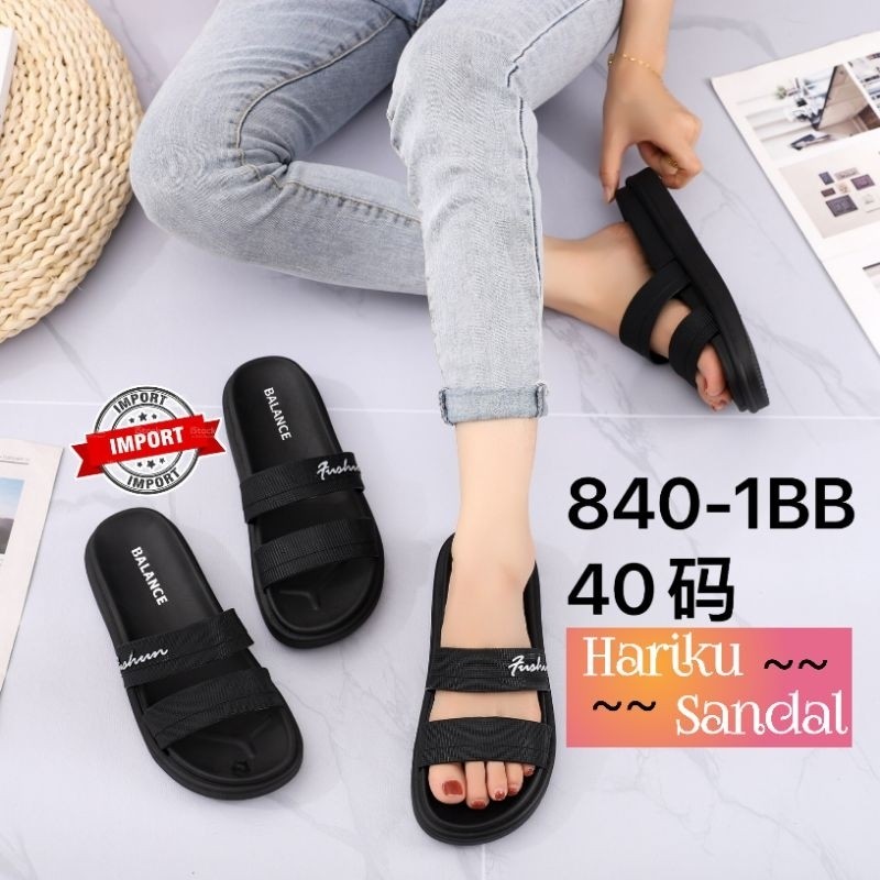 PROMO 840-1 Sandal Wanita Ban 2 Kekinian Balance Import