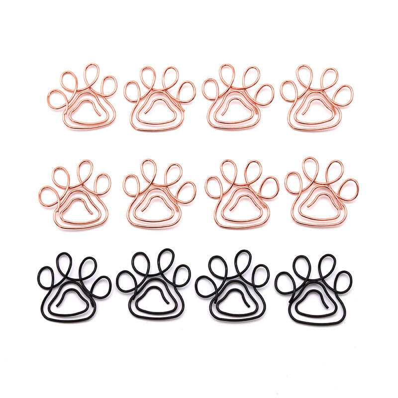 

20Pcs Cat Claw Paper Clips Creative Gold Black Metal Paperclip Cute Cartoon Bookmark Binder Office Stationery Binding Supplies