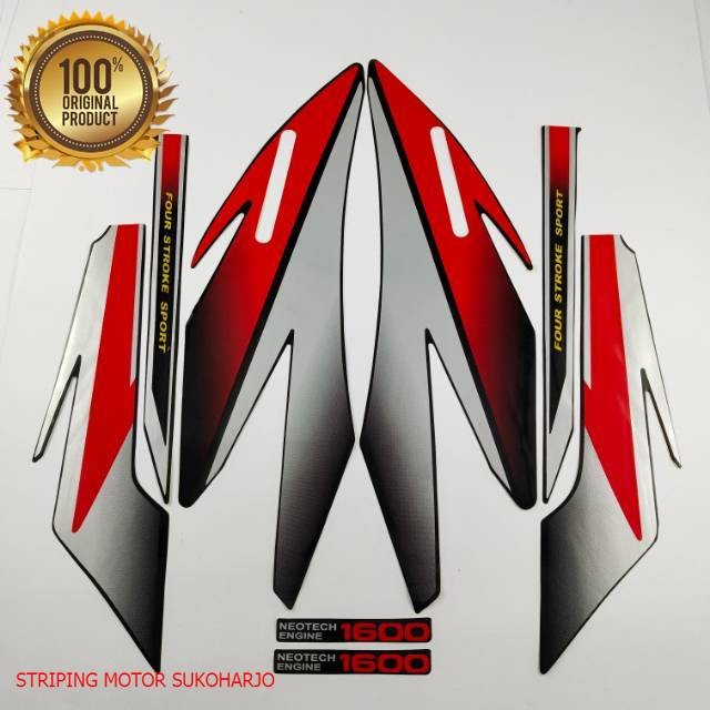 (ORI) striping honda gl pro glpro 1996 1997 hitam lis merah list body standar kualitas original