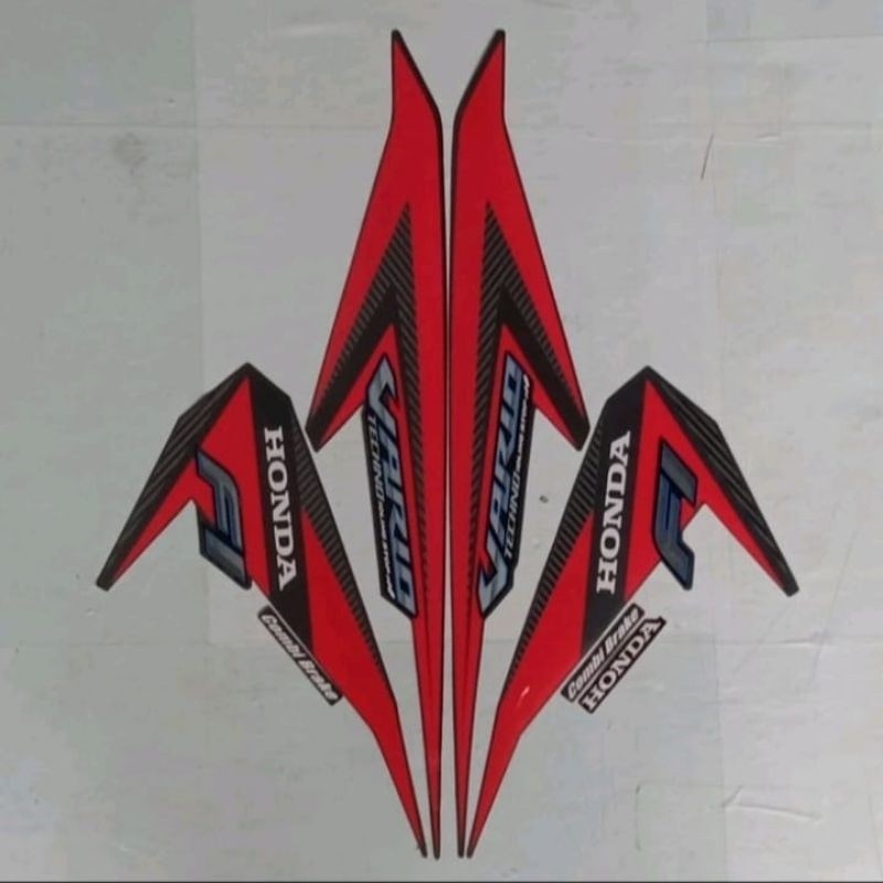 Stiker Vario techno 125 2015 2016 hitam merah iss