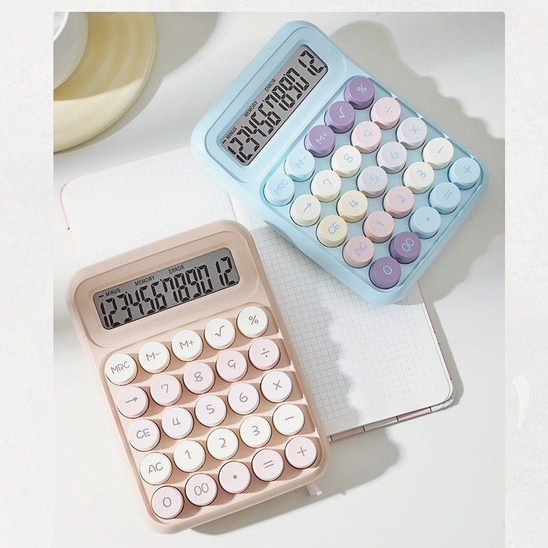

kalkulator ungu, calculators siswa lucu dengan layar besar warna pastel,Rasa tombol seperti keyboard