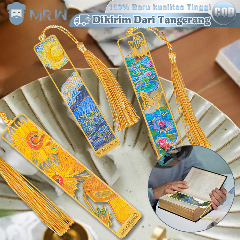 

Isi 1 Van Gogh Bookmark Bookmark Logam Bookmark Vintage Bookmark Lukisan Minyak