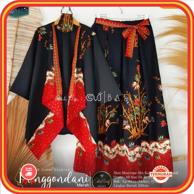 COCOK BUAT KARTINIAN KONDANGAN PERNIKAHAN WEDDING BAJU MURAH / Setelan Batik Wanita Rok Outer Batik 