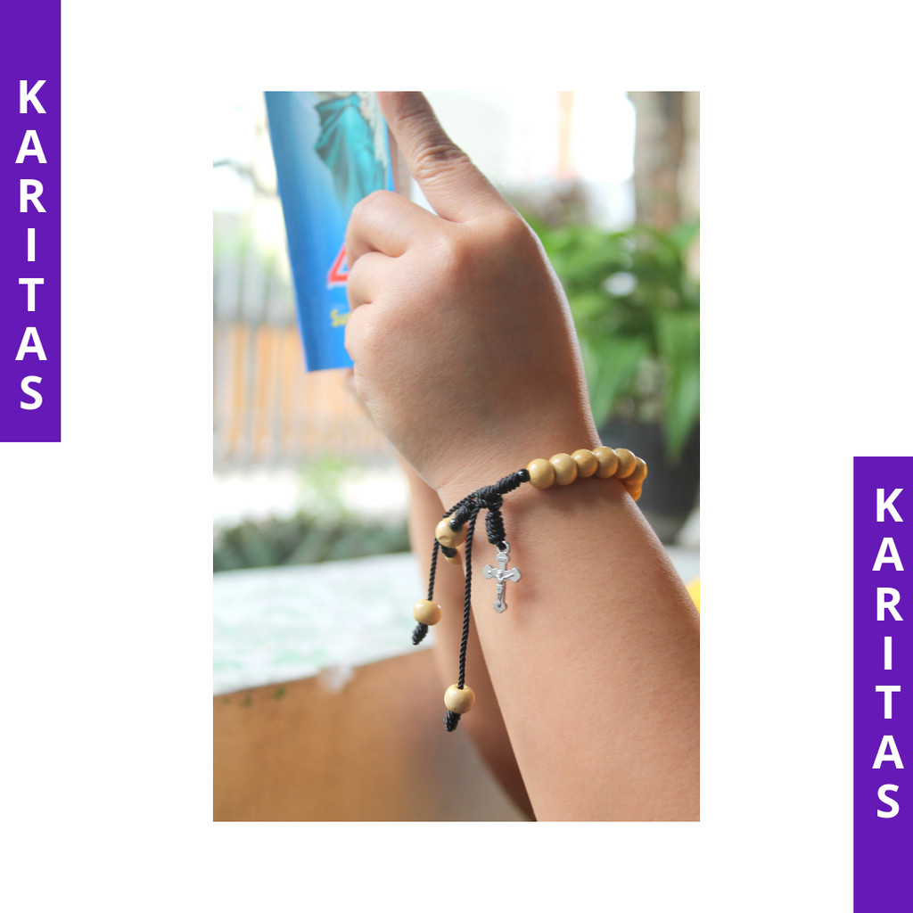 GELANG ROSARIO KAYU/ GELANG SALIB / GELANG ROHANI