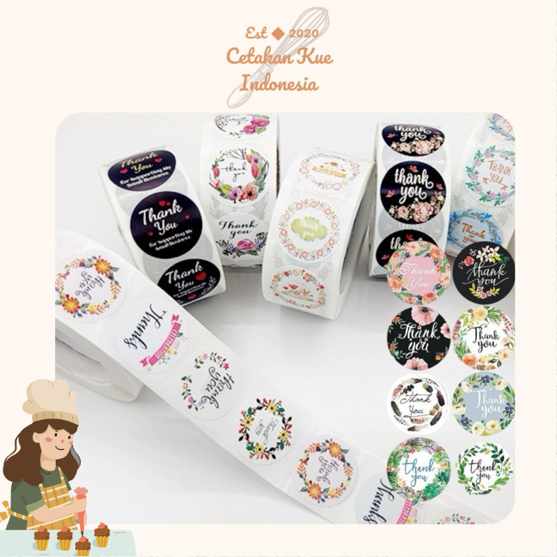 

{CKI} 500pcs sticker thankyou / Roll Stiker Label Amplop Tulisan Thank You Untuk Dekorasi Amplop / Diy sticker thank you TQ