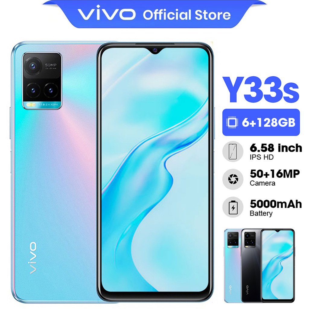 hp murah vivo Y33s Smartphone RAM 6/128GB 8/256GB 6.58 inci HD LCD MAIN CAMERA 50MP+16MP Camera HD 5