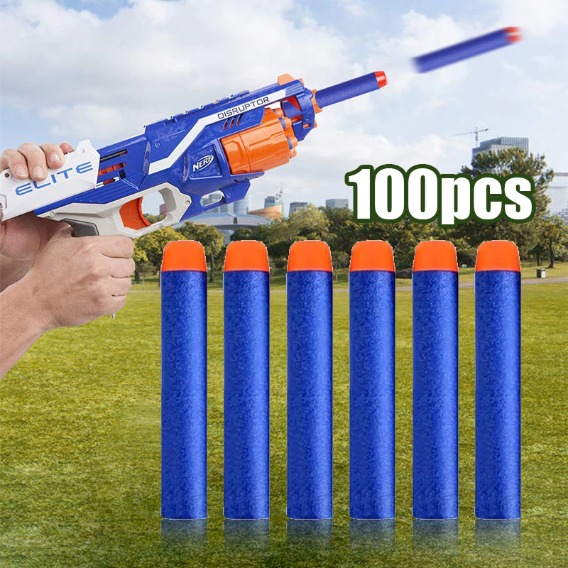 Soft Bullet Peluru Nerf Nempel Utk Nerf Shotgun 100pcs Peluru Busa Nerf Biru Nerf Bullet Tembak Pelu