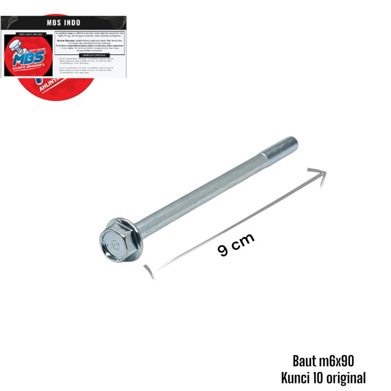 BOS BAUT BAUT FLANGE KUNCI 10 Panjang 9cm m6x90 original