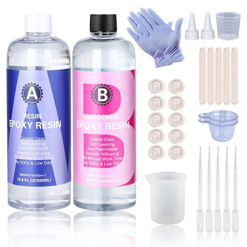 

1:1 Crystal Clear Epoxy Resin Kit High Gloss & Bubbles Free Art Resin Supplies for Coating and Casting Craft DIY Jewelry Making
