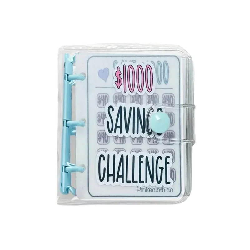 

Creative $1,000 Savings Challenge Binder with Envelope Durable Glossy PVC, Christmas Gift Money Saving Challenge