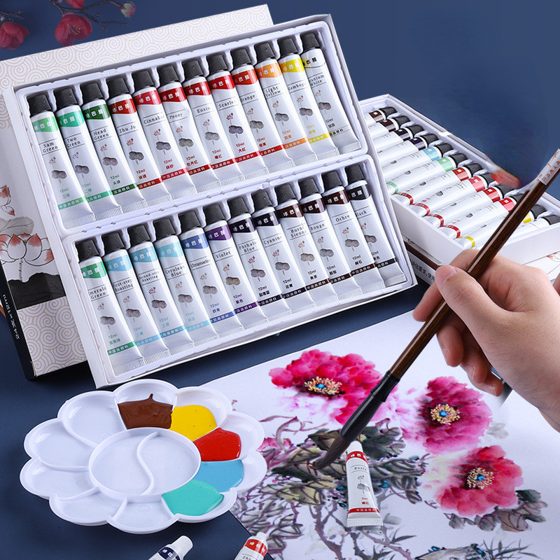 

12/24/36 Color Chinese Painting Pigment Set 5/12ML Beginners Practice Water Ink Color Paint Tools Art Supplies Stationery