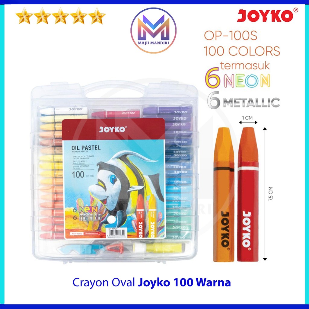 

Crayon Joyko OP-100S / Krayon Oval Isi 100 Warna Oil Pastel
