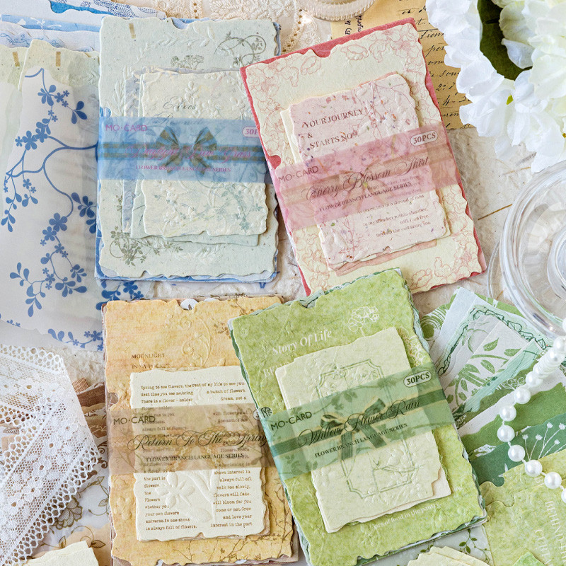 

Mr. Paper Mixed material letterpress embossed material paper handbook material decorative cardstock DIY diary photo frame 60pcs