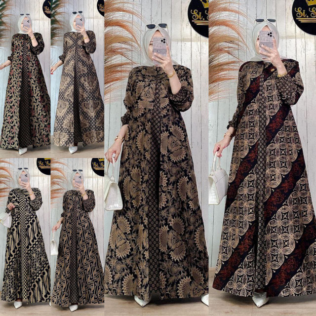 Batik Alfin - Gamis batik cantik model terbaru gamis wanita muslim